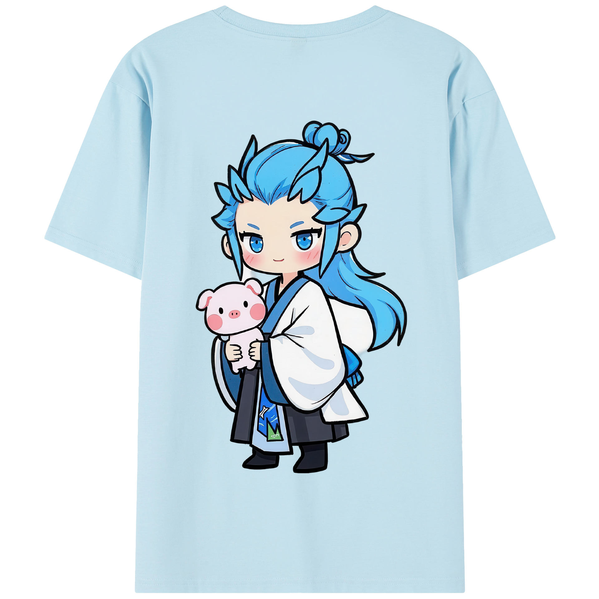 （画像用） Ne Zha 2 ナタ 魔童の大暴れ 綿100％半袖Tシャツ（背面プリント）